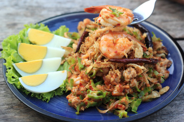 Spicy vegetable and herb salad