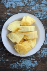 Slice of fresh on plate