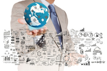 businessman working with new modern computer show social network