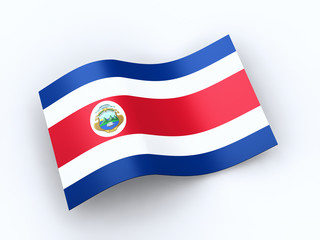 Republic of Costa Rica flag with clipping path