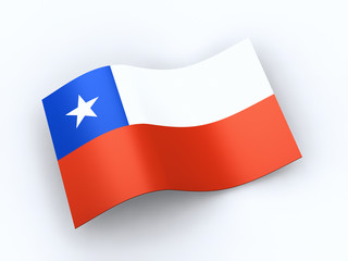 Republic of Chile  flag  with clipping path