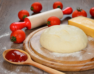 Ingredients for baking pizza