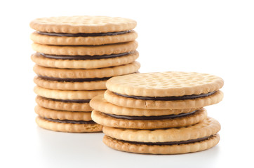Sandwich biscuits with chocolate filling