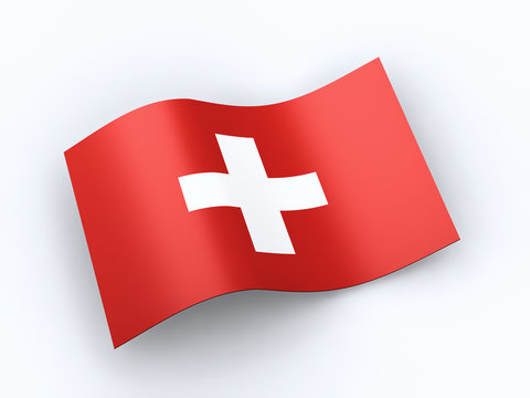 Swiss Confederation flag with clipping path