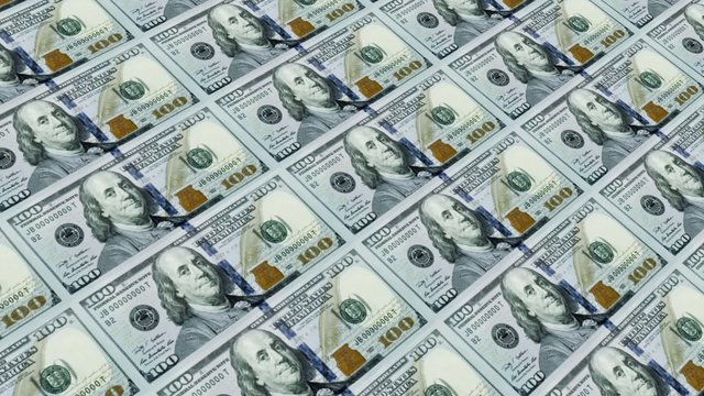 Printing Money ,100 dollar bills