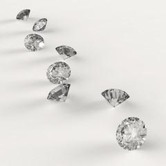 Diamonds 3d in composition