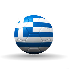 Hellenic Republic  flag textured on soccer ball , clipping path