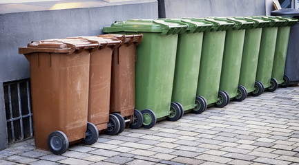 modern garbage bins