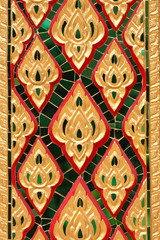 Beautiful ancient thai style pattern in Thai temple