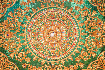 Beautiful ancient thai style pattern in Thai temple