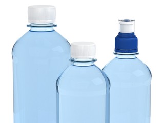Naklejka premium Bottles of water isolated on white background