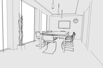 cartoon image of conference room