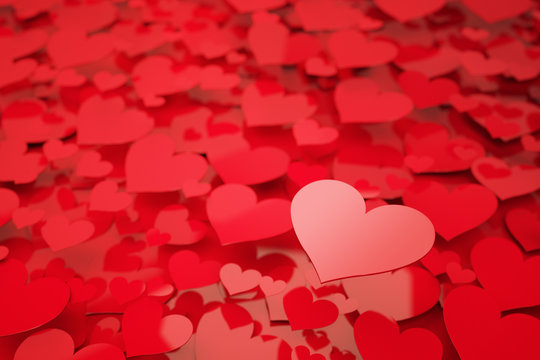 Red Hearts with shallow depth of field