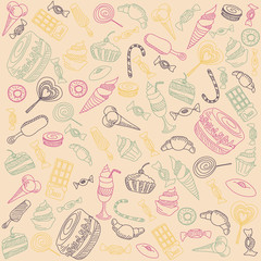 sweets on a light background