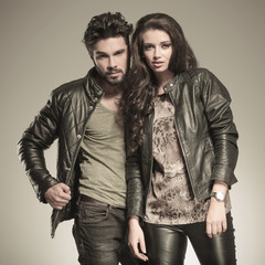 young couple posing in studio