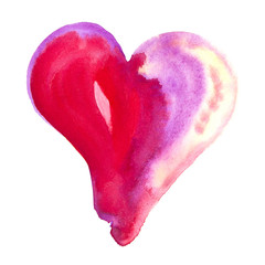 Red and pink Watercolor heart