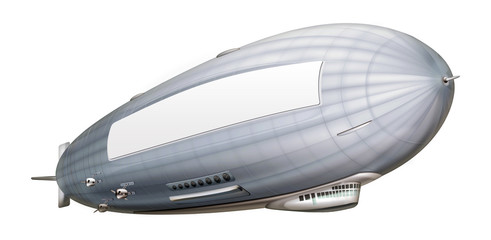 Luftschiff, Zeppelin freigestellt mit Werbefläche