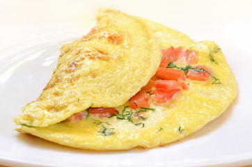 Omelet with tomatoes