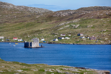 Castlebay and Kisimul castle, Barra, Outer Hebrides of Scotland