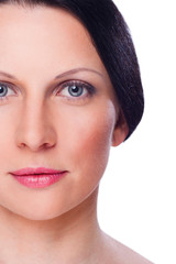 Obraz premium Beautiful face of woman with clean fresh skin