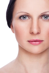 Obraz premium Beautiful face of woman with clean fresh skin