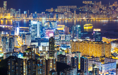 Fototapeta premium Hong Kong city at night