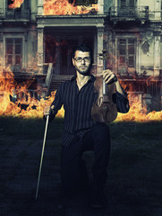 Violinist at the haunted house