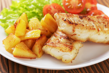 roasted codfish fillet with vegetables