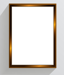 Golden vintage frame on a white background.