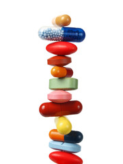 Stack of pills and capsules