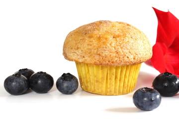 isolated muffin with berries [kw-en/[o]