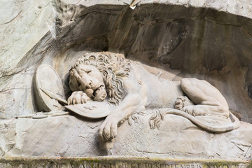 Dying lion monument in Lucerne, Switzerland