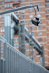 lantern frozen in ice