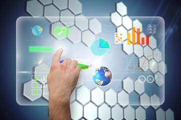 Composite image of hand pointing