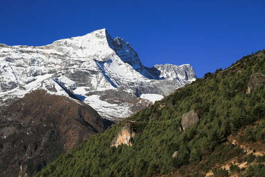 nupla and tartikha peak and namchebazar from nepal