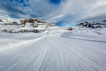 Ski Slope near Madonna di Campiglio Ski Resort, Italian Alps, It
