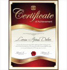 Red and gold Gift certificate