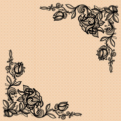 From colors of a rose with leaves for decorating