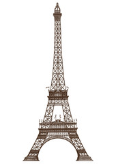 Fototapeta na wymiar detailed illustration of the Eiffel Tower, Paris