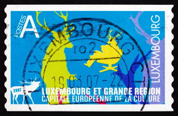 Postage stamp Luxembourg 2006 Silhouettes of Deer and Men