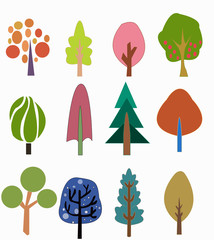 Colourful Tree Icon Set