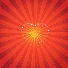 Background-Sunburst with Sparkling Hearts