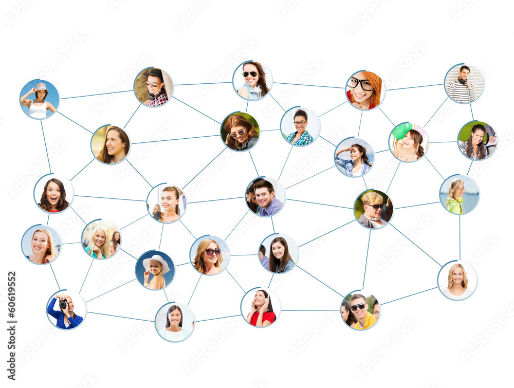 Wall mural social network