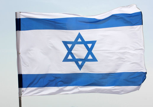 blue and white Israeli flag
