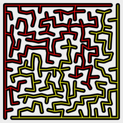 Many-colored square maze (16x16)