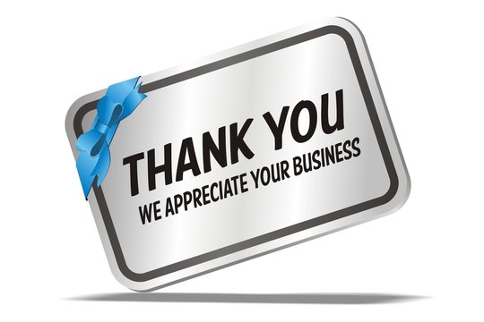 thank you we appreciate your business - silver card