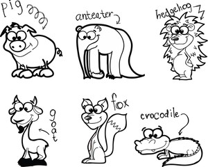 Набор милый мультфильм животных