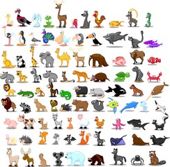 Супер набор из 91 симпатичных мультяшных животных