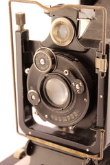 Old photographic camera closeup