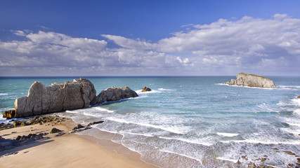 Fototapeta na wymiar La Arnia beach.Cantabria,Spain.